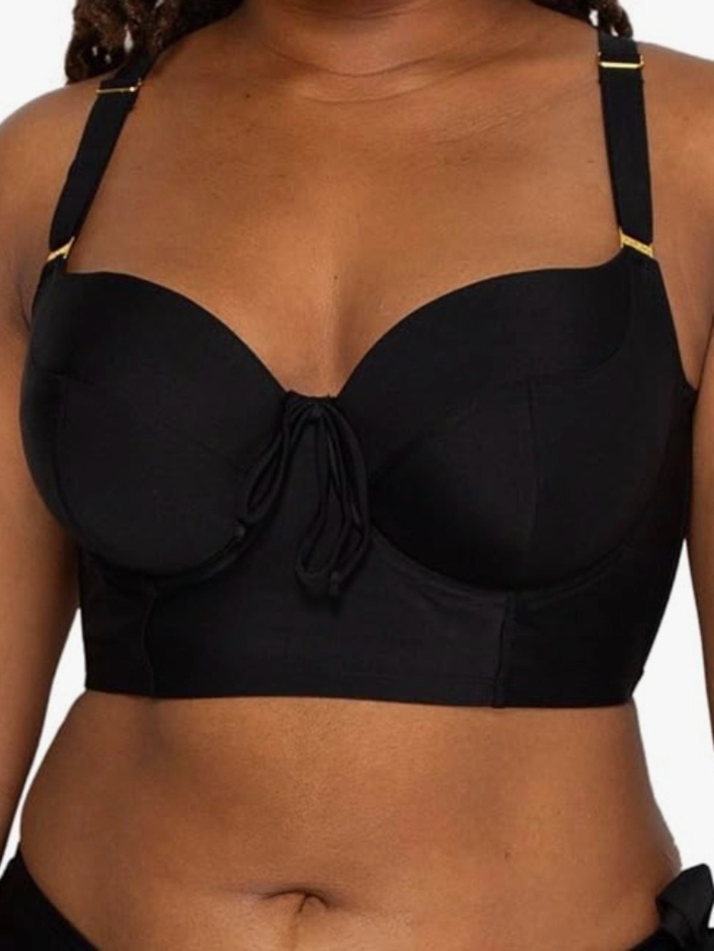 Smart & Sexy Black Longline Underwire Bikini Top